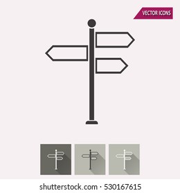Signpost vector icon. Illustration isolated for graphic and web design.