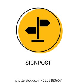 Signpost vector. Signpost icon illustration on white background. Stock vector.