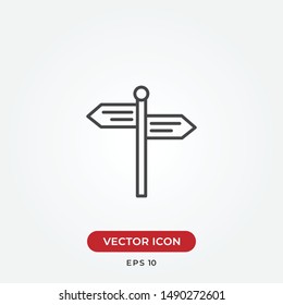 Signpost vector icon in modern design style for web site and mobile app