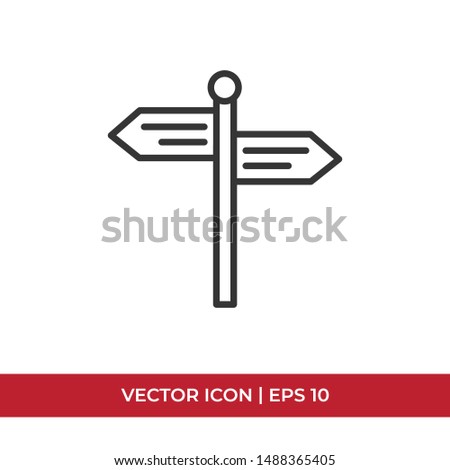 Signpost vector icon in modern design style for web site and mobile app