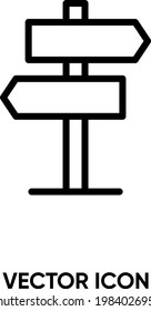 Signpost vector icon. Modern, simple flat vector illustration for website or mobile app.Traffic sign symbol, logo illustration. Pixel perfect vector graphics