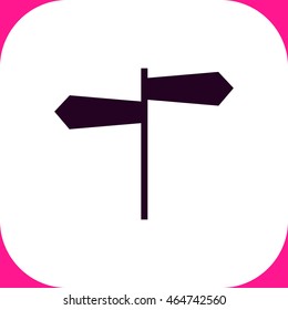 Signpost vector icon on white background.