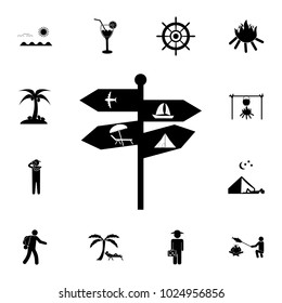 signpost vector icon. Set of tourism icons. Signs of collection, simple icons for websites, web design, mobile app, info graphics on white background