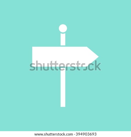 Signpost    vector icon. White  illustration isolated on green  background for graphic and web design.