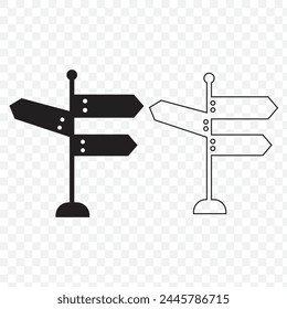 Signpost vector icons set isolated on white background
