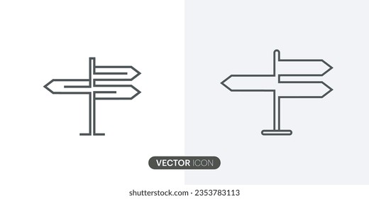signpost vector icon,Traffic direction best flat icon in modern design style for web site and mobile app.Different style icons.Vector Illustration