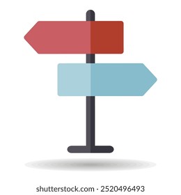Signpost vector isolated icon. Navigation sign. Graph symbol for travel and tourism web site and apps design, logo, app, UI