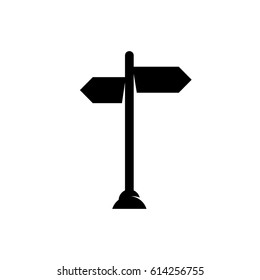 Signpost vector logo illustration isolated sign symbol. Icon pictogram for web graphics