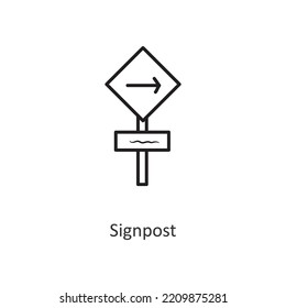 Ilustración de diseño de iconos del contorno del vector de señal. Símbolo de viaje sobre archivo EPS 10 de fondo blanco