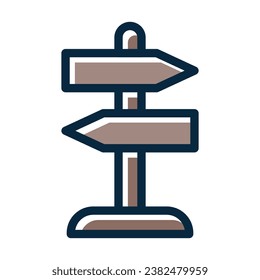 Signpost Vector Thick Line Filled Dark Colors Icons For Personal And Commercial Use.
