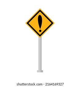 signpost warning sign yellow background black border vector
