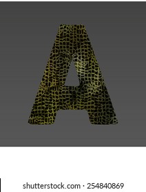 A sign.Reptile skin alphabet.