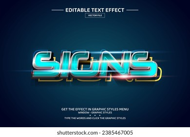 Signs 3D editable text effect template