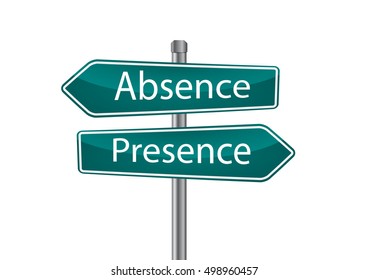 Signs with absence and presence pointing in opposite directions