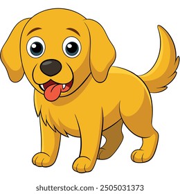 signs of an anxious or fearful golden retrievers vector illustration image