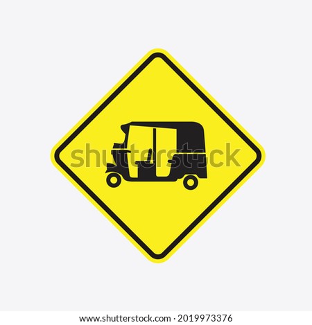 signs for bajaj or tuk tuk, vector art.
