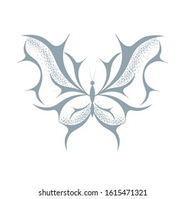 Signs with a beautiful flying butterfly. Can be used as logo, badge, tattoo, sticker, print, template.
