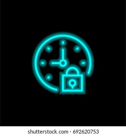 Signs blue glowing neon ui ux icon. Glowing sign logo vector