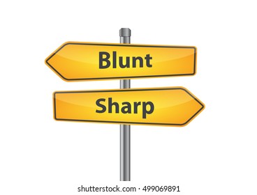 Signs with Blunt and sharp pointing in opposite directions