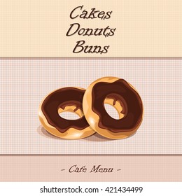 Signs for a cafe with donuts - vector illustration.