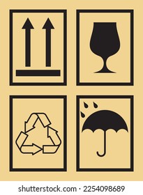 Señales de la caja de cartón