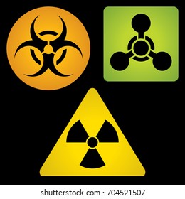 Signs of chemical, biological and radioactive hazard. For your convenience, each significant element is in a separate layer. Eps 10