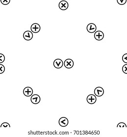 Signs of choice of tick and cross pattern repeat seamless in black color for any design. Vector geometric illustration
