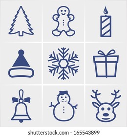 signs of Christmas. set icons. vector eps8
