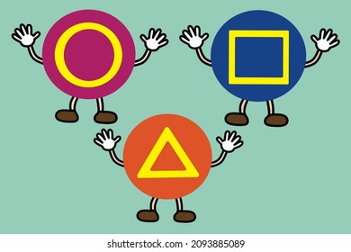 Signs circle, square, triangle. Vector illustration