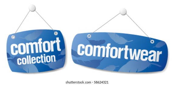 Signs for comfort wear collection