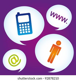 signs of communication on thought bubbles. vector illustrator