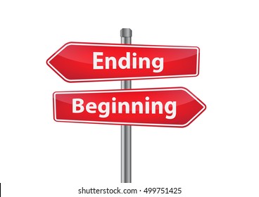 Signs with ending and beginning pointing in opposite directions