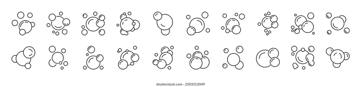 Signs of Foam for Shops and Stores. Suitable for books, stores, shops. Editable stroke in minimalistic outline style. Symbol for design 