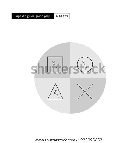 Signs to guide game play. These geometric shapes are also commonly found on gaming devices.
