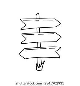 signs, guides, wooden direction of way. Vector Illustration for printing, backgrounds and packaging. Image can be used for greeting cards, posters, stickers and textile. Isolated on white backgroun