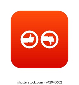 Signs hand up and down icon digital red for any design isolated on white vector illustration