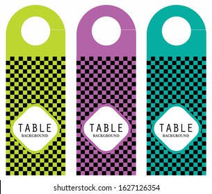 Signs hanging three-color pattern is a small square with a character component.