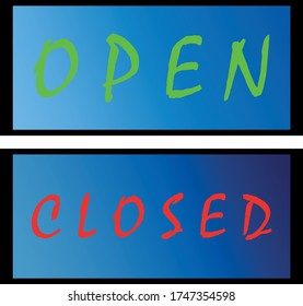 
signs of heavenly color "open" and "closed"