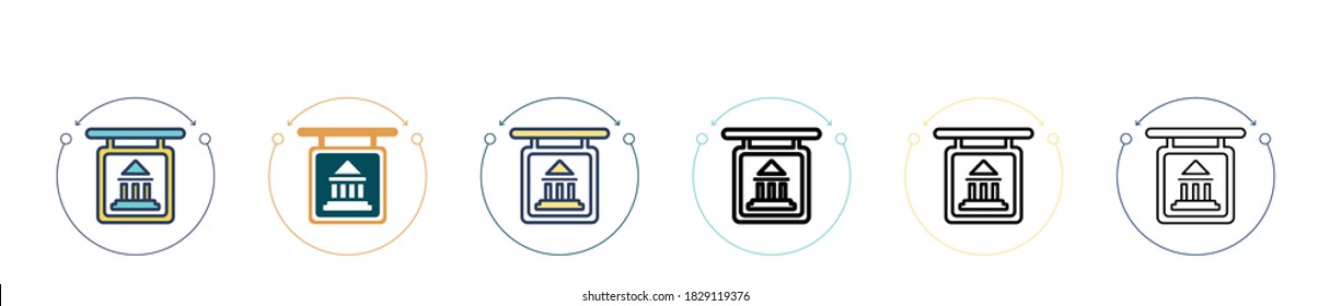 Signs icon in filled, thin line, outline and stroke style. Vector illustration of two colored and black signs vector icons designs can be used for mobile, ui, web