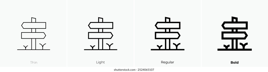 signs icon. Thin, Light Regular And Bold style design isolated on white background