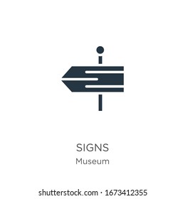 Signs icon vector. Trendy flat signs icon from museum collection isolated on white background. Vector illustration can be used for web and mobile graphic design, logo, eps10