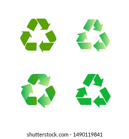 Signs and icons. Ecology set. Recycling. Different arrows and circles. Recycling garbage.