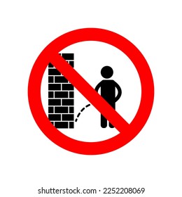 Signs or markers not allowed to pee on the wall, suitable for areas where urination is not allowed and keep clean