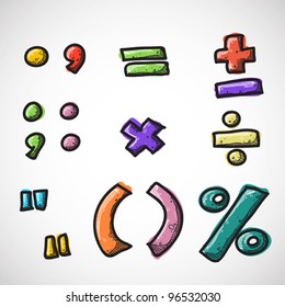 signs and marks from candy alphabet. vector illustration