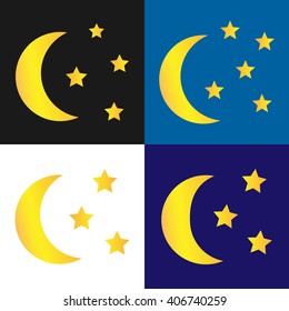 Signs, moon, stars, backgrounds. Vector illustration