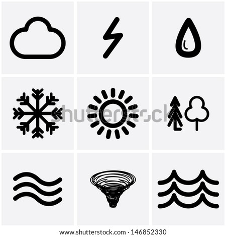signs of the nature. vector set. eps8