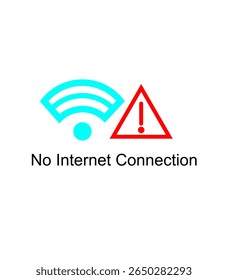 Signs of no internet conncetion concept design. Symbol graphic of signal WiFi, network and warning. Vector illustration.