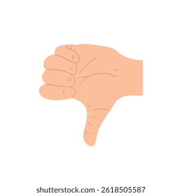 Signs no or negative. Thumbs down dislike