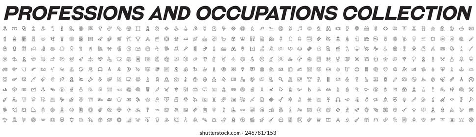 Beruf und Beruf für Geschäfte und Läden. Geeignet für Bücher, Geschäfte, Geschäfte. Bearbeitbarer Strich im minimalistischen Gliederungsstil. Symbol für Design 