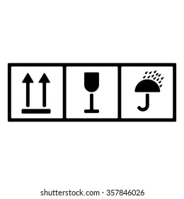 Signs on the parcel, the fragile cargo, not wet, do not turn over.
